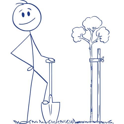 Person mit Baum - Verantwortung übernehmen