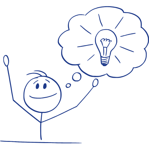 Gedankenblase mit Glühbirne