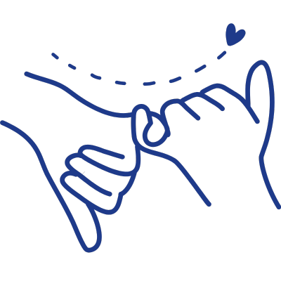 Zwei Hände mit verschränkten kleinen Fingern - Vertrauen