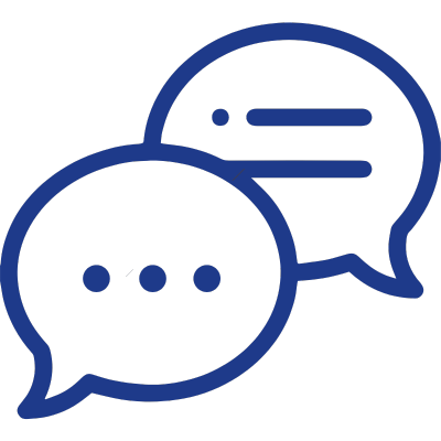 zwei Sprechblasen - Symbol für Kommunikation